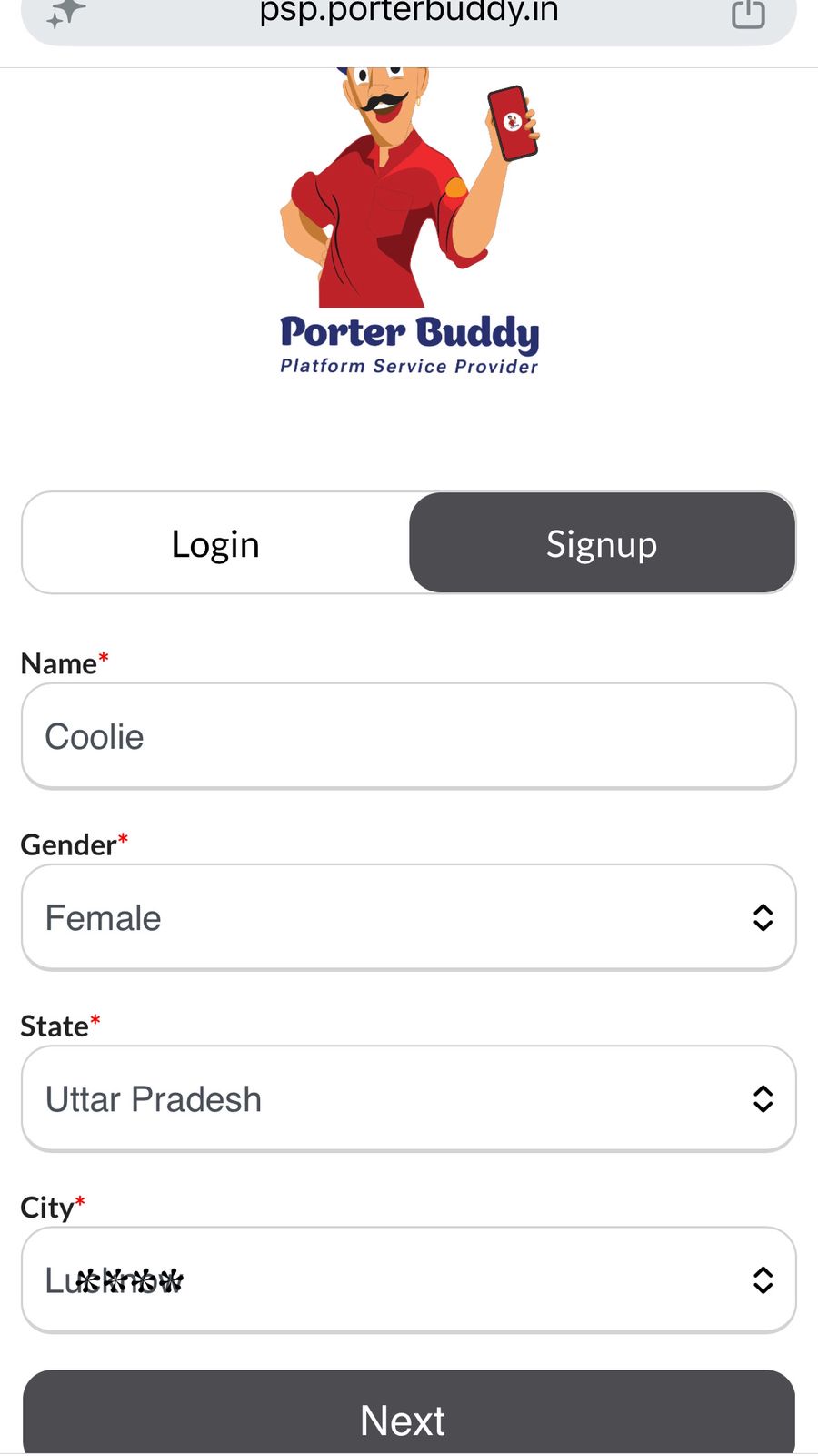 Fill Login Credentials