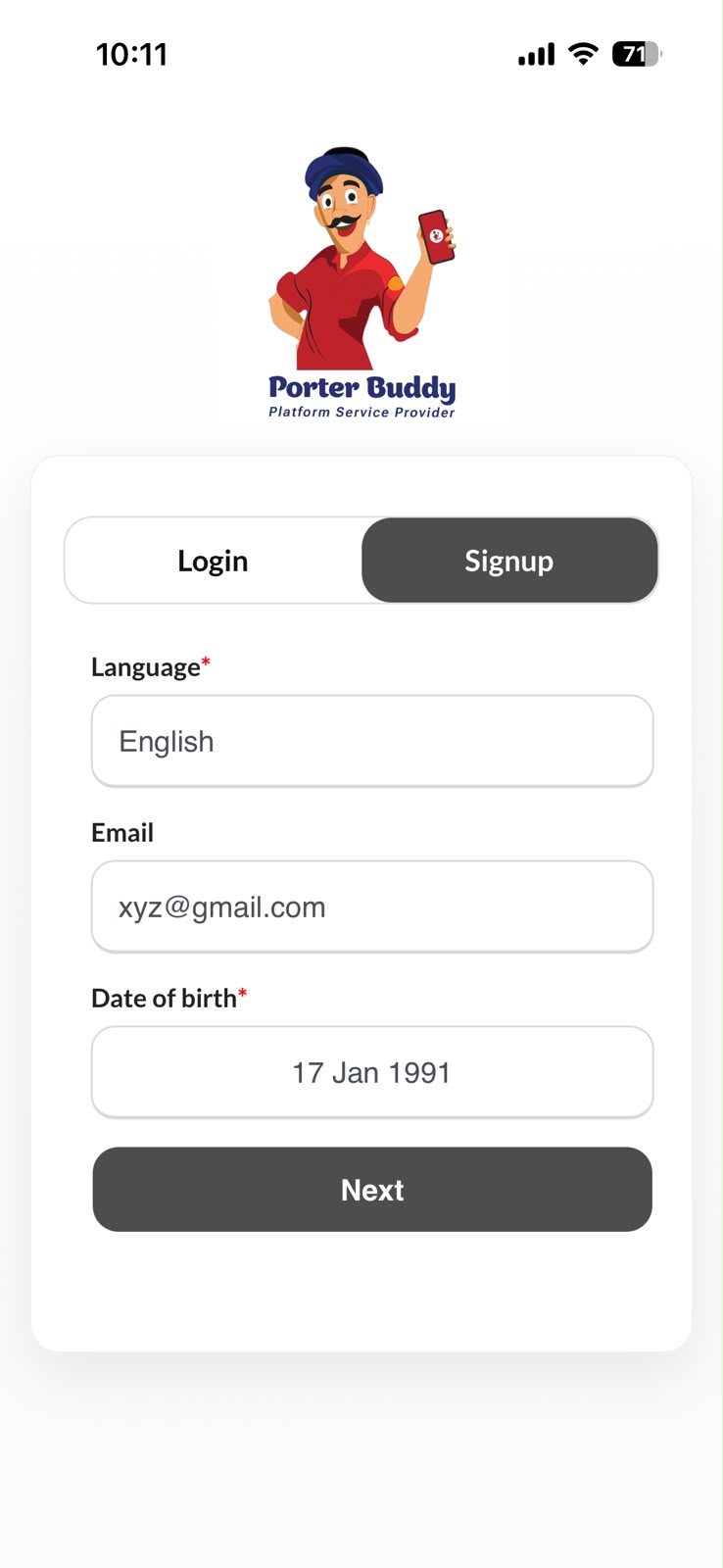 Fill Login Credentials